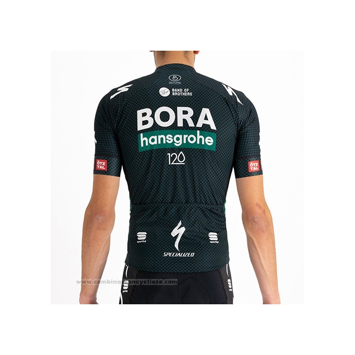 2021 Maillot Cyclisme Bora-Hansgrone Fonce Vert Manches Courtes et Cuissard